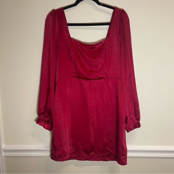 Lulus Got The Love Red Satin Square-Neck Mini Dress Size XL - Picture 5 of 11
